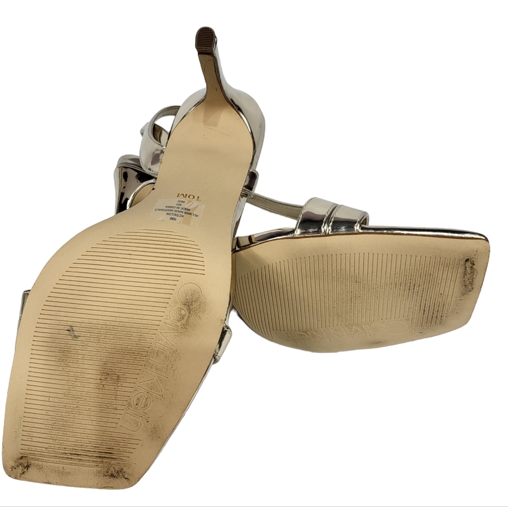 Calvin Klein Tallon Dress Sandals Gold 10 - Picture 4 of 4